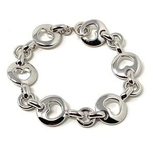 Tiffany &. Co sterling silver heart bracelet retired rare 7.25”